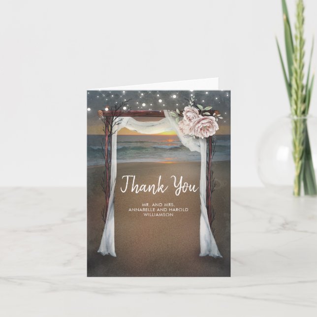 Agradecimiento de boda en Arbor de playa (Anverso)