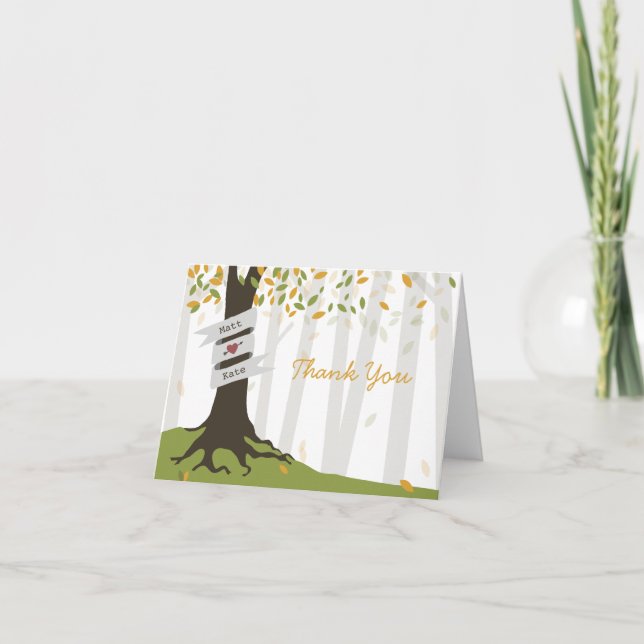 Agradecimiento de Boda en el Bosque - Otoño Tempra (Anverso)