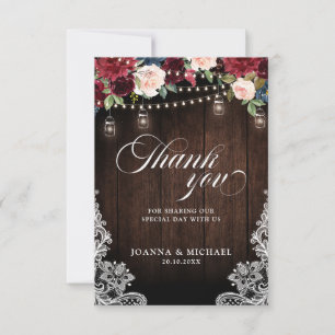 Agradecimiento de boda en frasco de albañil floral