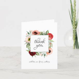 Agradecimiento de Boda Floral Acuarela Rústica