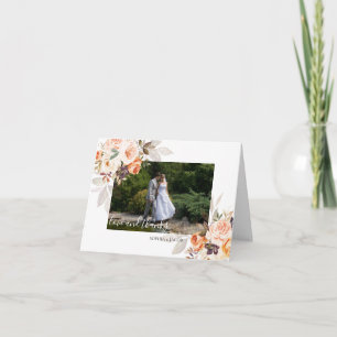 Agradecimiento de Boda Floral Boho Terracota Otoño