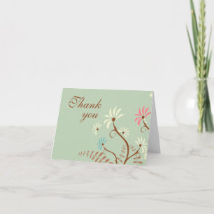 Agradecimiento de boda floral chic suave turquesa 