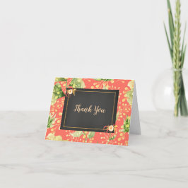 Agradecimiento de boda floral coral