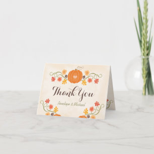 Agradecimiento de Boda Floral de Calabaza y Bellot