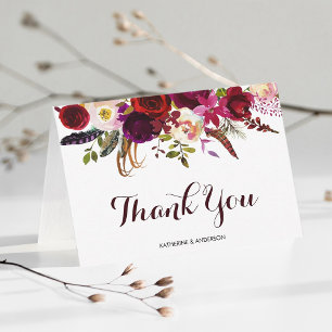 Agradecimiento de boda floral de Marsala de Borgoñ