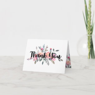 Agradecimiento de boda floral de peonía en acuarel