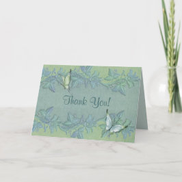 Agradecimiento de boda floral de vuelo de mariposa