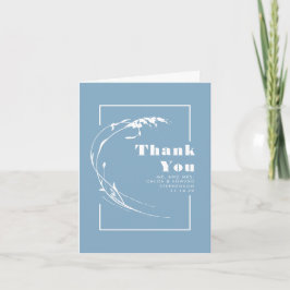Agradecimiento de boda minimalista azul polvorient