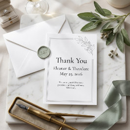 Agradecimiento de Boda Minimalista Verde Salvia