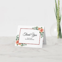 Agradecimiento de Boda Rosa de Melocotón Burgundy