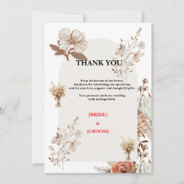 Agradecimiento de Boda Rústica Neutral