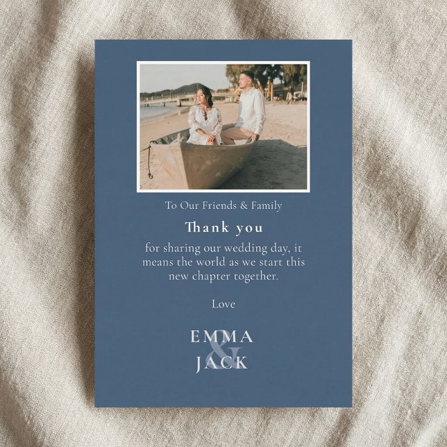 Agradecimiento de boda sincero elegante ampersand  (Heartfelt wedding thank you elegant ampersand card)
