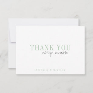 Agradecimiento de boda tipográfico minimalista ver