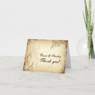 Agradecimiento de boda vintage hoja de pergamino m
