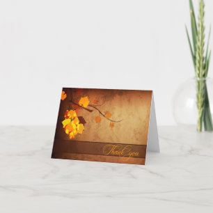 Agradecimiento de boda vintage hojas de otoño estr