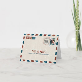 Agradecimiento de Boda Vintage por Correo Aéreo