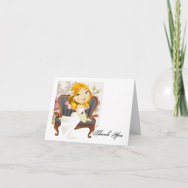 Agradecimiento de Despedida de Soltera de Dibujos  (Anverso)