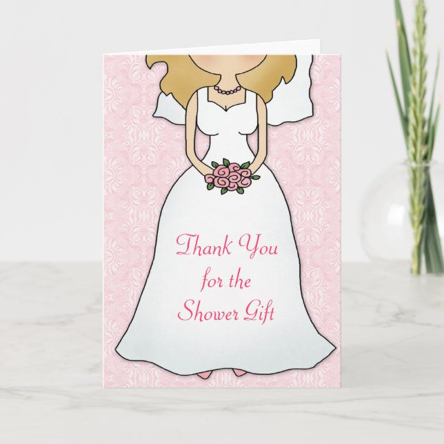 Agradecimiento de Ducha de Vestido de Novia (Anverso)