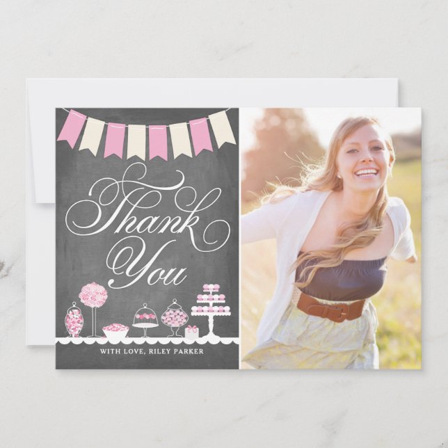 Agradecimiento de Dulces Regalos con Foto (Anverso)