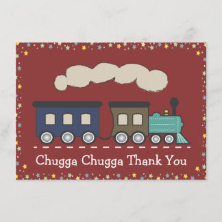 Agradecimiento de fiesta de tren para niños
