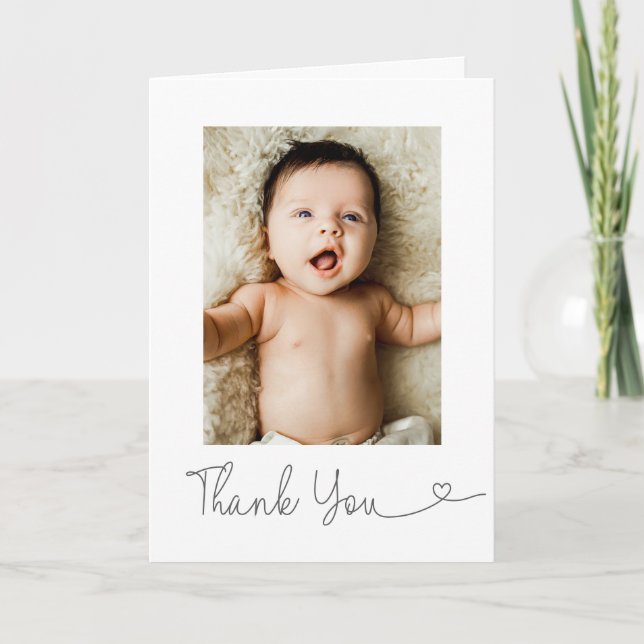 Agradecimiento de foto de bebé Corazón moderno Bab (Anverso)