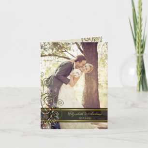 Agradecimiento de Foto de Boda Espirales Verdes Ét