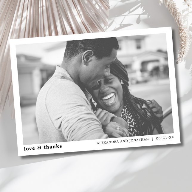 Agradecimiento de foto de boda moderna (Wedding Thank You Card)
