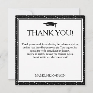 Agradecimiento de graduación Black & White 2026