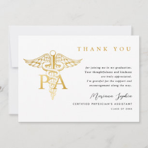 Agradecimiento de graduación de PA Caduceo