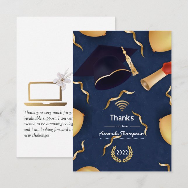 Agradecimiento de graduación virtual (Anverso / Reverso)