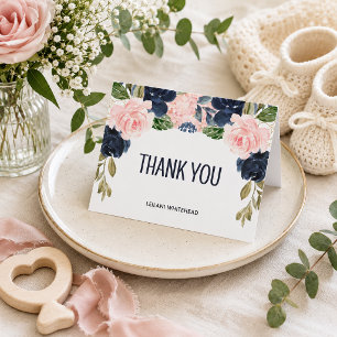 Agradecimiento de la Ducha Nupcial Floral Rosa Mar