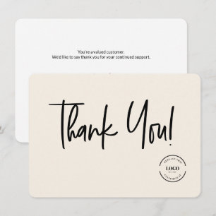 Agradecimiento de logotipo personalizado de pequeñ