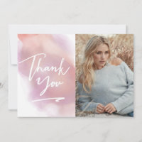 De moda gracias rosa de la tarjeta de la foto