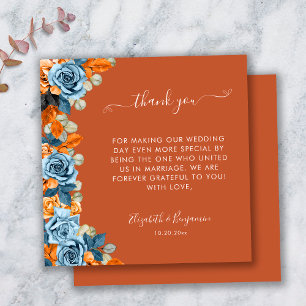 Agradecimiento de oficiante de boda de terracota ó