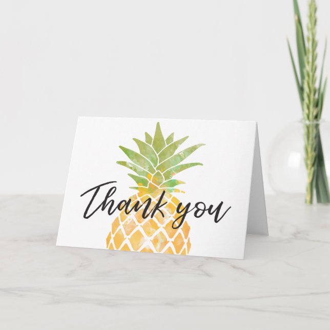 Agradecimiento de Piña Tropical con Acuarela (Anverso)