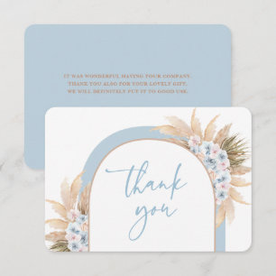 Agradecimiento Deert Blue Arch Pampas Grass Boy tarjeta de agrade