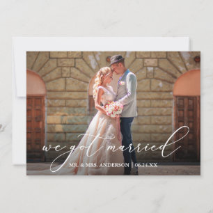 Agradecimiento Delicada caligrafía tenemos tarjeta de Boda casada