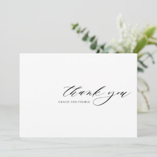 Agradecimiento Delicado Día de Boda de Caligrafía - Tarjeta de ag