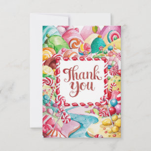 Agradecimiento Delicious Candies Candyland tarjeta de agradecimie
