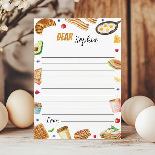 Agradecimiento Desayuno Brunch Time Capsule Note Tarjeta de mensa