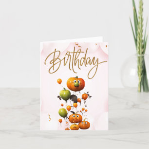 Agradecimiento Descanso de cumpleaños de calabaza: tarjeta de cum