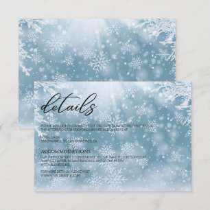 Agradecimiento Detalles de Tarjeta de Boda de Nieve de Invierno