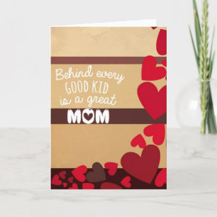 Agradecimiento Detrás de cada buena tarjeta del día de la madre