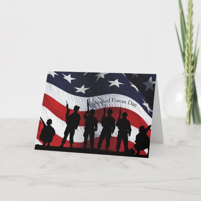 Agradecimiento Día de las Fuerzas Armadas con tarjeta de bandera (Anverso)