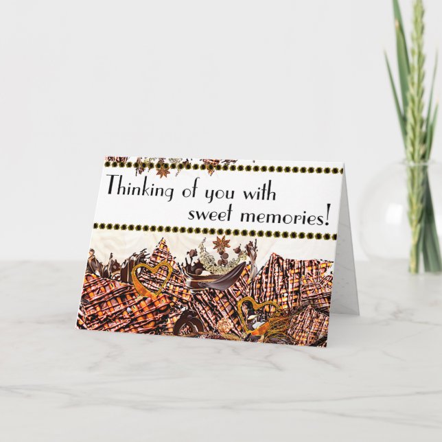 AGRADECIMIENTO DÍA DE SOL DULCE! :)  5X7 TARJETA DE "PENSANDO EN  (Anverso)