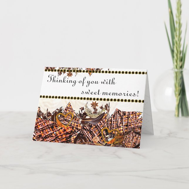 AGRADECIMIENTO ¡DÍA DE SOL DULCE! :) TARJETA DE 5 X 7 "PENSANDO E (Anverso)