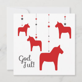 Agradecimiento ¡Dios Jul! Tarjeta de felicitación Dala Horse