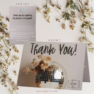 Agradecimiento Discoteca Boho Flowers Tarjeta de agradecimien