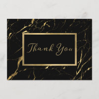 Diseñador de mármol negro y dorado gracias tarjeta