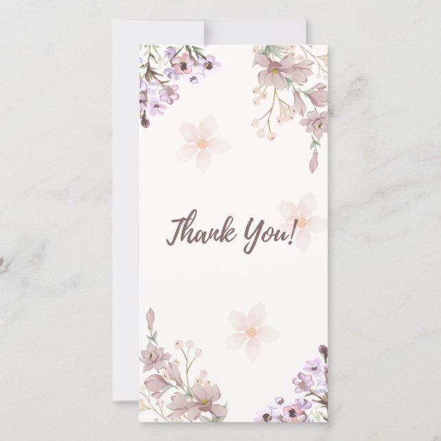 Agradecimiento Diseño floral acuarela para tarjeta de agradecimie (Anverso)